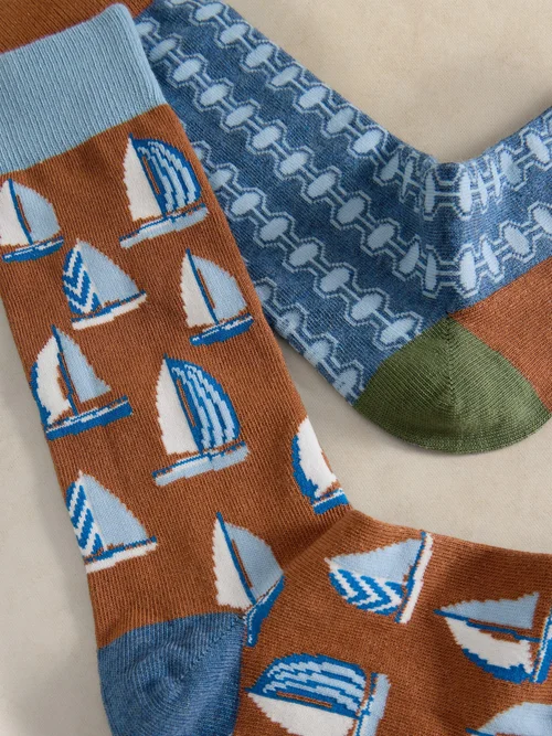2-er Pack Socken Segelmotiv - Dk Chart - 44-46 Bild 2