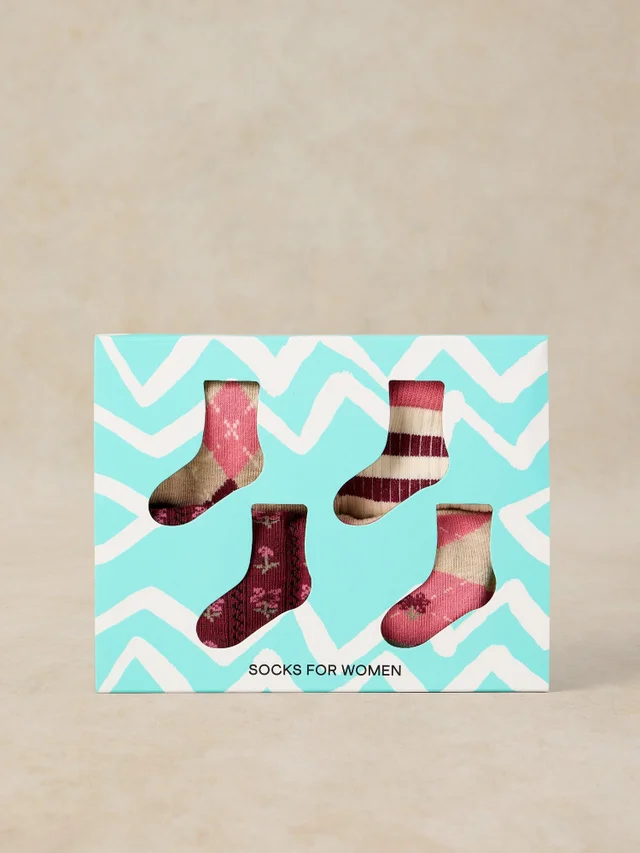 4er-Pack gemusterte Socken
