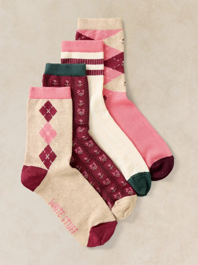 4er-Pack gemusterte Socken