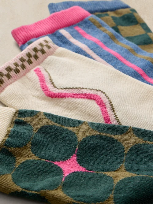 4-er Pack Socken Geo Print - Teal Mlt - 39-41 Bild 3