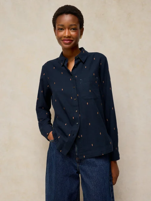 Bluse Libby aus Bio-Baumwolle - Dark Navy - 52 Bild 3