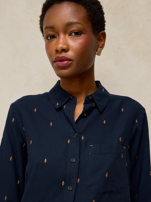 Bluse Libby aus Bio-Baumwolle - Dark Navy - 52 Bild 2