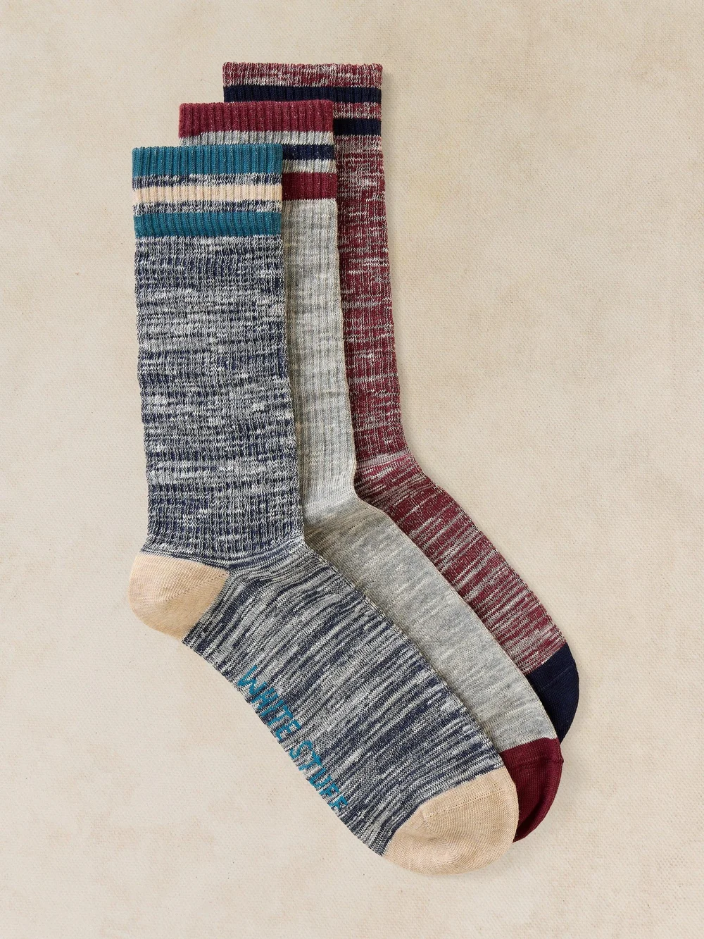3-er Pack gerippte Sportsocken - Blue Mlt - 44-46 Bild 1