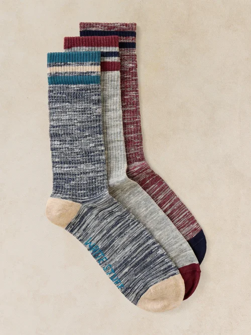 3-er Pack gerippte Sportsocken - Blue Mlt - 44-46 Bild 1