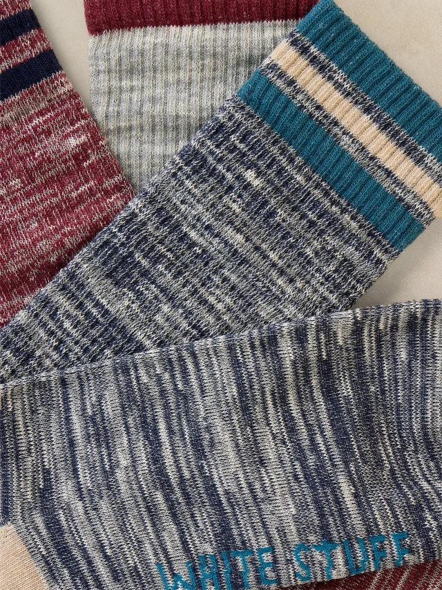 3-er Pack gerippte Sportsocken