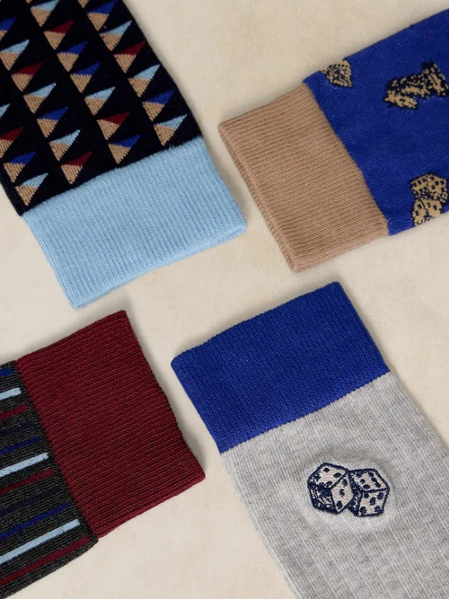 4-er Pack Socken Lucky Day - Blue Mlt - 44-46 Bild 3