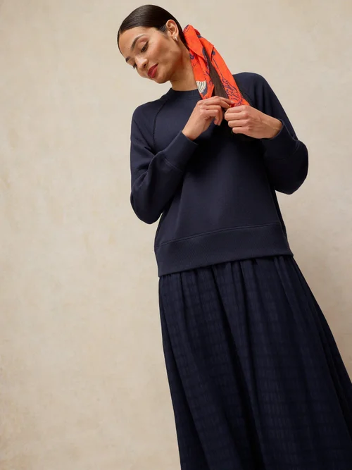 Sweatshirt-Mixkleid Carter - Dark Navy - 52/R Bild 3