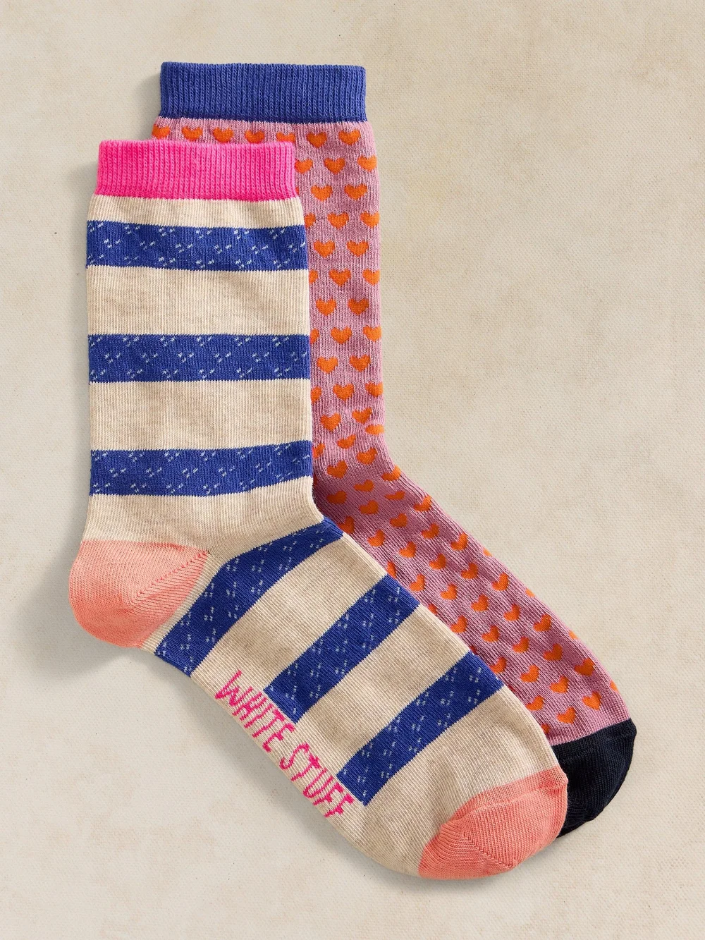 2er-Pack Socken Herzen & Streifen - Grey Mlt - 39-41 Bild 1