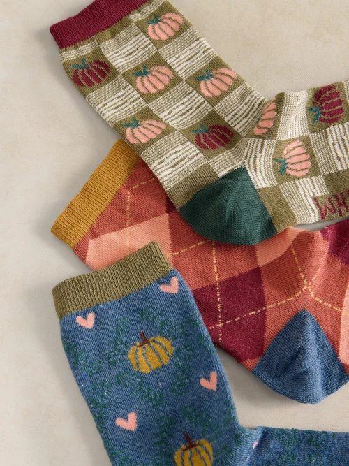 3-er Pack Socken Kürbissaison - Teal Mlt - 39-41 Bild 2