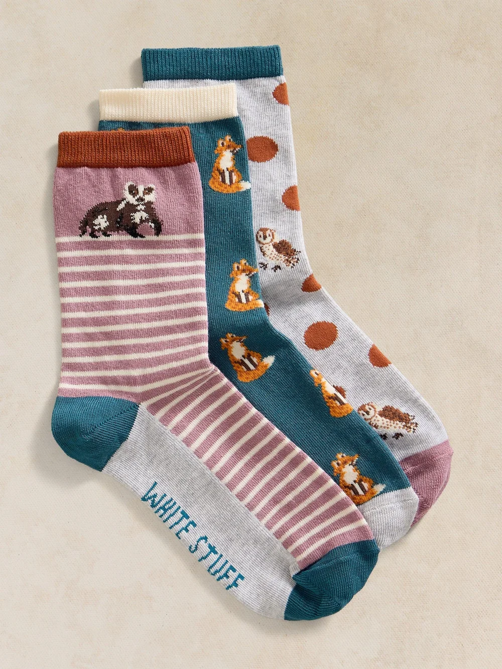 3er-Pack Socken mit Waldtieren - Purple Mlt - 39-41 Bild 1