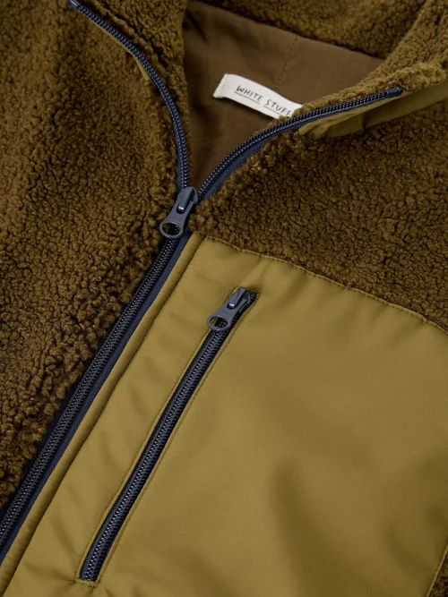 Teddyfell-Weste mit Reißverschluss - Khaki Grn - XL Bild 2