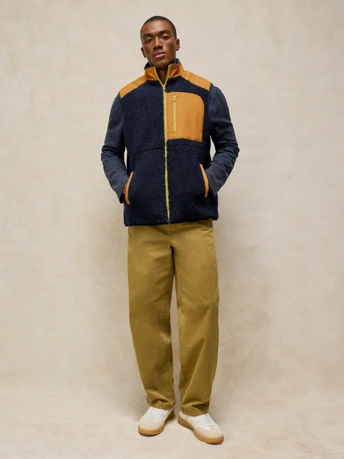 Teddyfell-Weste mit Taschen - Navy Multi - XL Bild 2