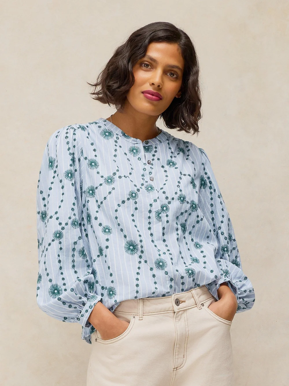Bestickte Bluse Lana - Green Mlt - 52 Bild 1