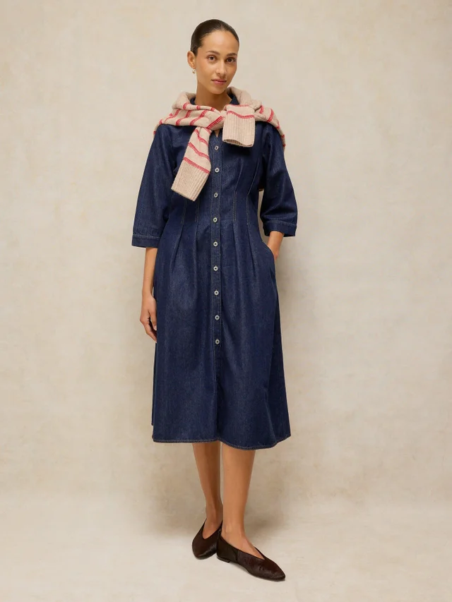 Jeansfaltenkleid Luna