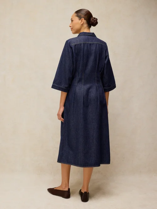 Jeansfaltenkleid Luna - Dk Denim - 52/R Bild 4