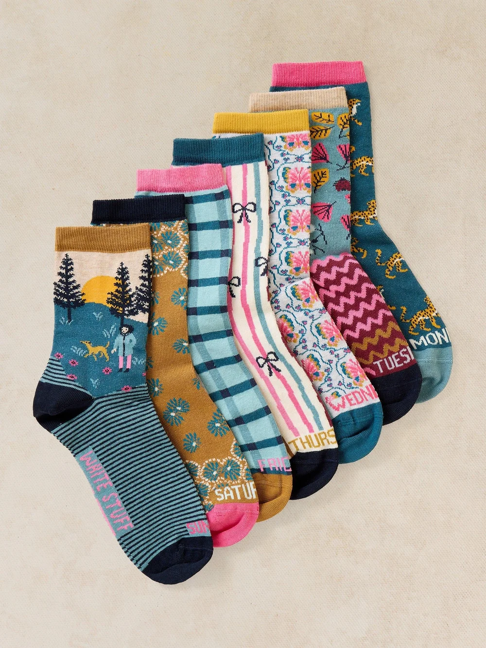 7-er Pack Wochentagssocken - Pink Mlt - 39-41 Bild 1