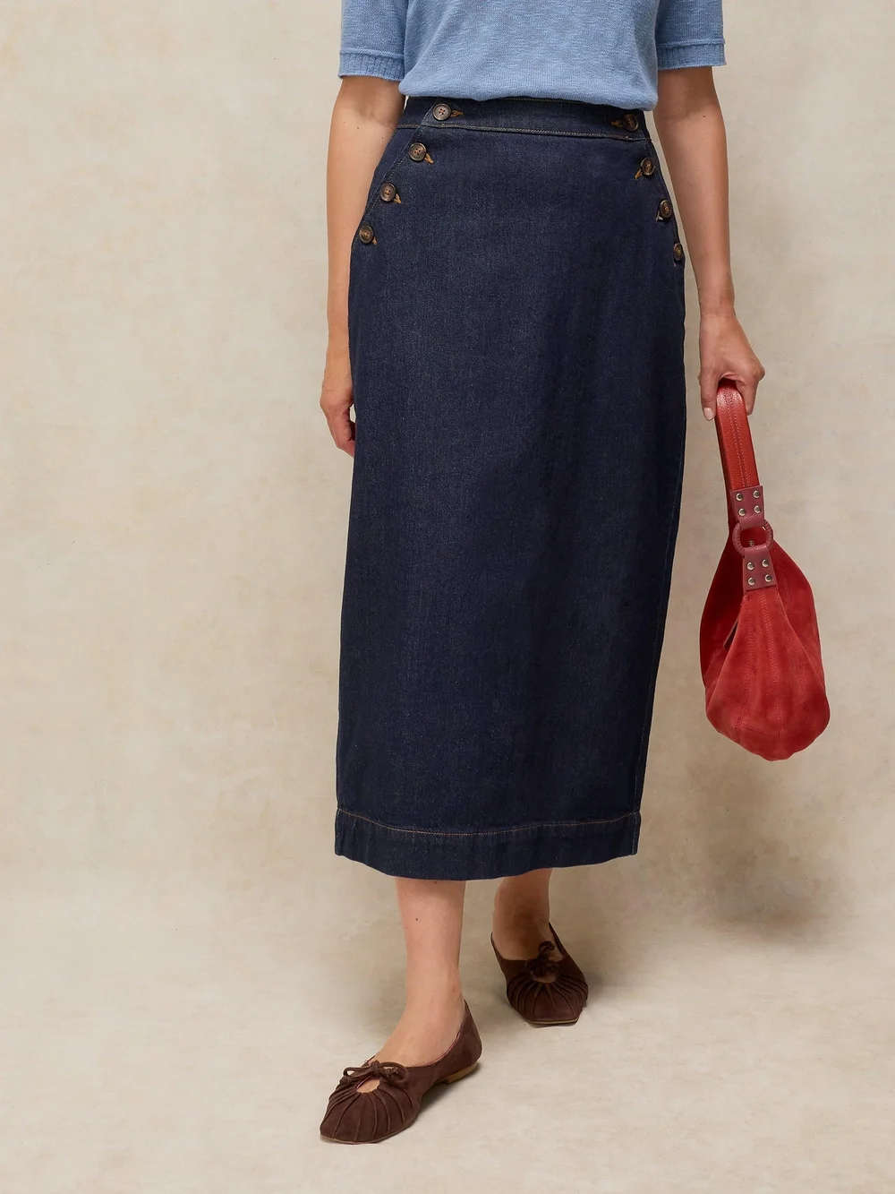 Jeansmaxirock Reese - Dk Denim - 44/R Bild 1