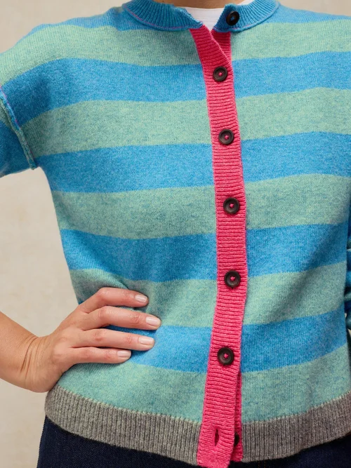 Gestreifter Cardigan Sansa - Blue Mlt - 50 Bild 3