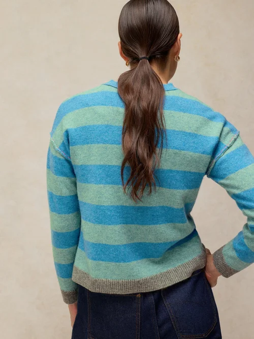 Gestreifter Cardigan Sansa - Blue Mlt - 50 Bild 4
