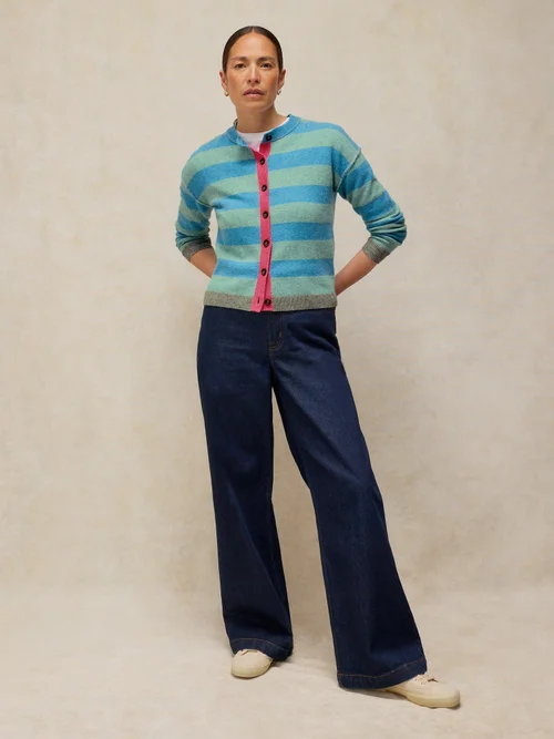 Gestreifter Cardigan Sansa - Blue Mlt - 50 Bild 1
