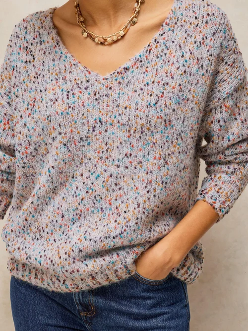 Pullover mit V-Ausschnitt - Lgt Nat - 50 Bild 3