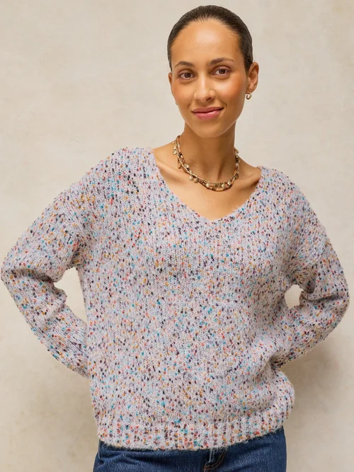 Pullover mit V-Ausschnitt - Lgt Nat - 50 Bild 1