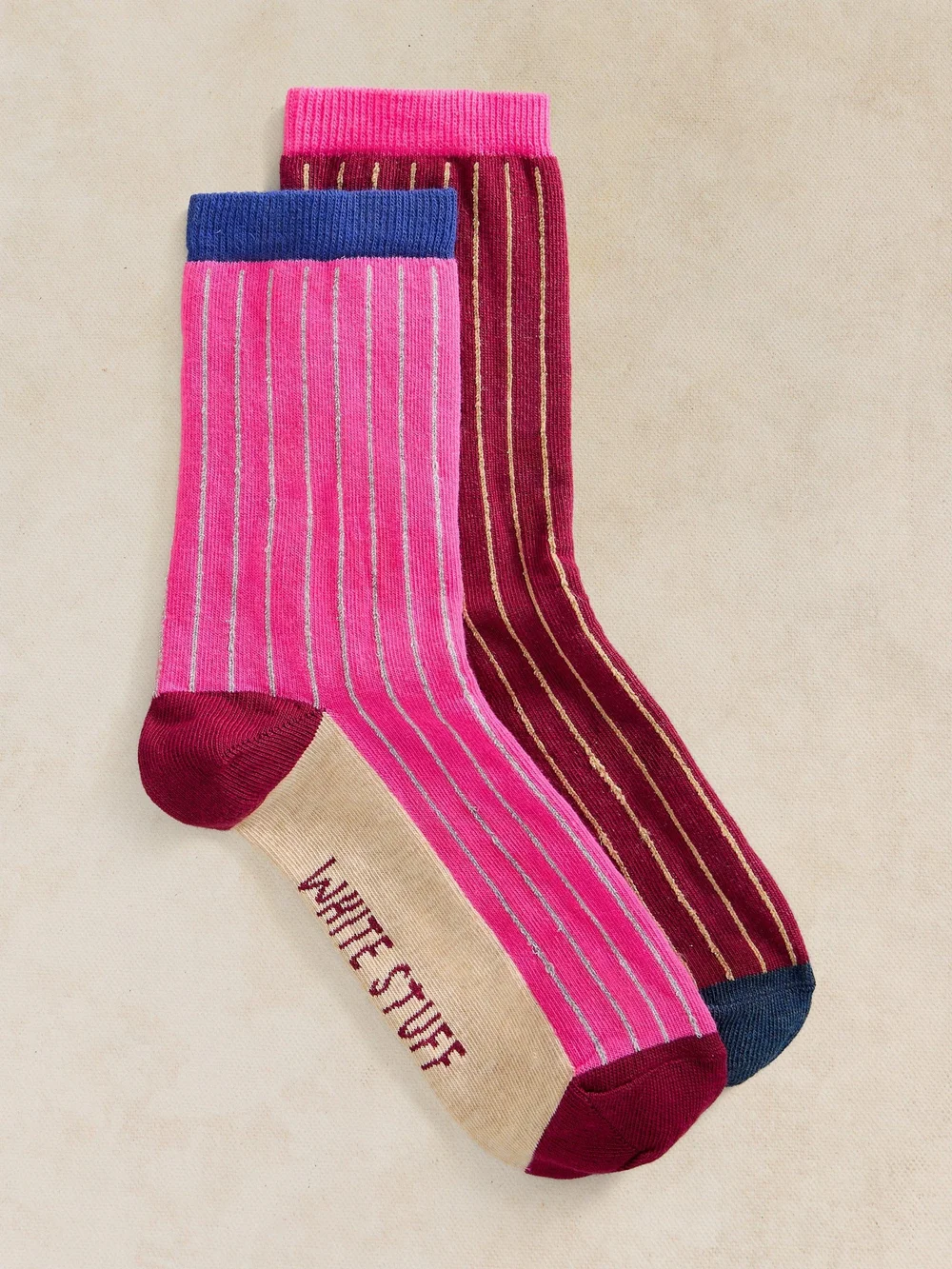 2-er PackRippensocken Colour-Block - Pink Mlt - 39-41 Bild 1
