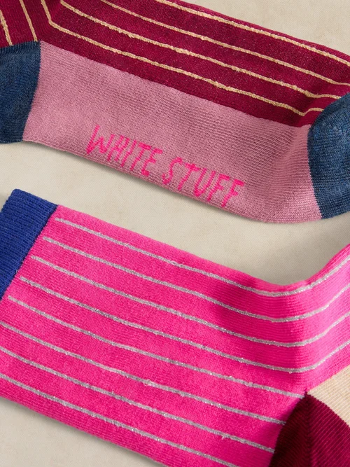 2-er PackRippensocken Colour-Block - Pink Mlt - 39-41 Bild 2