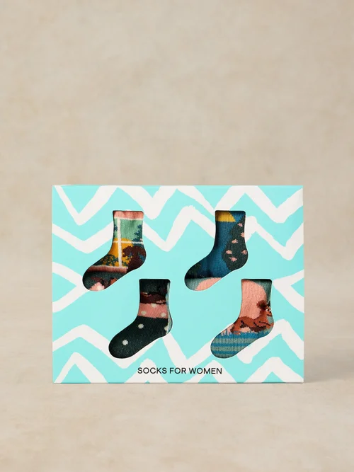 4-er Pack Socken Verspielte Dackel - Teal Mlt - 39-41 Bild 1