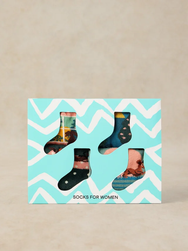 4-er Pack Socken Verspielte Dackel
