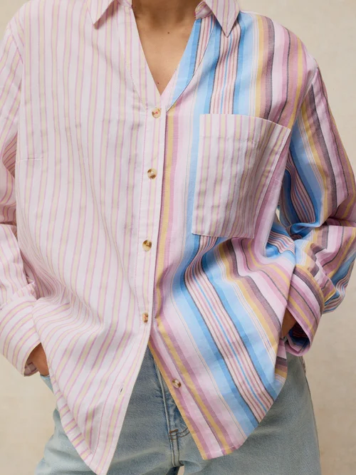 Bluse Saffie mit Streifenmix - Pink Mlt - 50/R Bild 3
