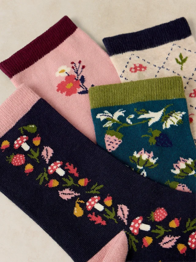 4-er Pack Socken Herbstfrüchte