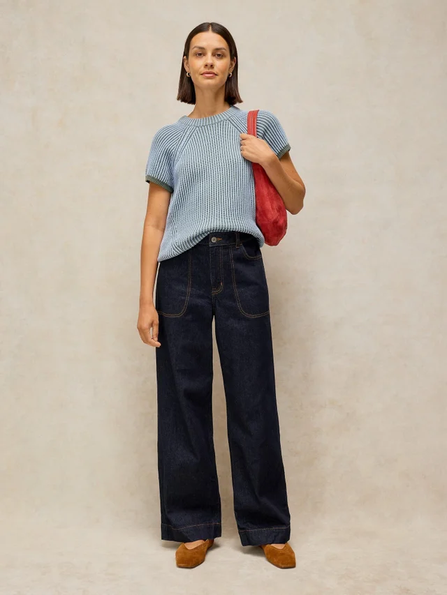 Jeans Tia mit weitem Bein