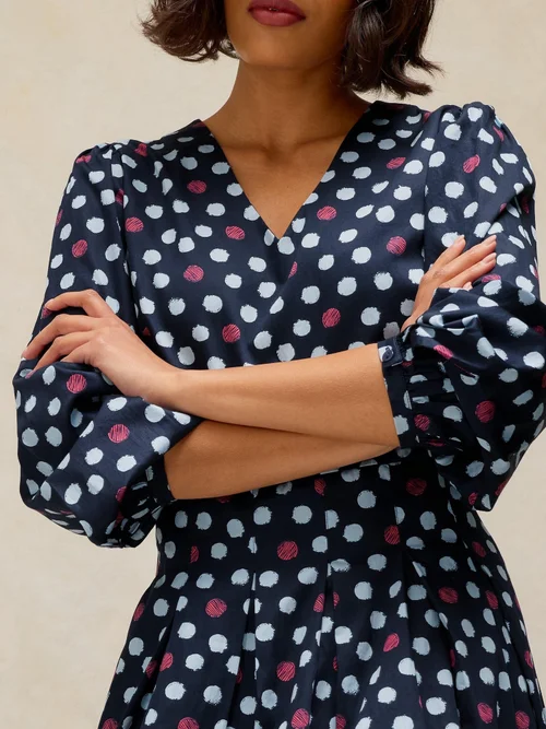 Faltenkleid Sierra - Navy Multi - 50/R Bild 3