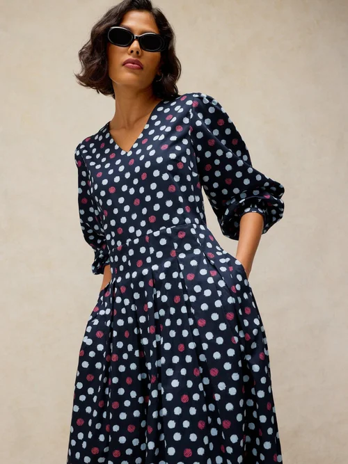 Faltenkleid Sierra - Navy Multi - 50/R Bild 2