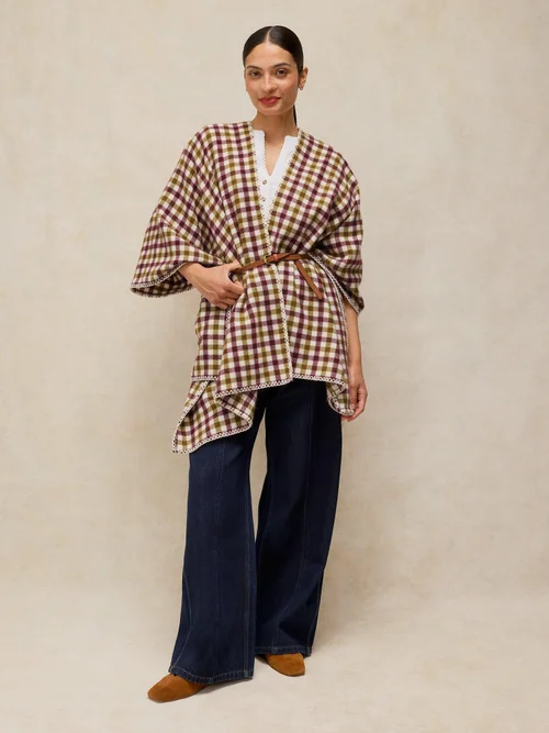 Karierter Poncho Bild 1