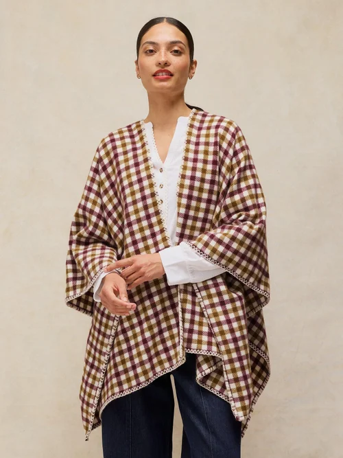 Karierter Poncho Bild 3