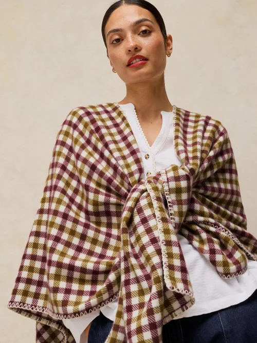 Karierter Poncho Bild 2
