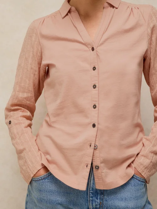 Bluse Annie aus Material-Mix - Lgt Pink - 50 Bild 3