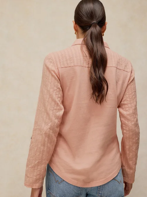Bluse Annie aus Material-Mix - Lgt Pink - 50 Bild 4