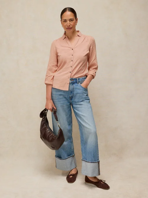 Bluse Annie aus Material-Mix - Lgt Pink - 50 Bild 2