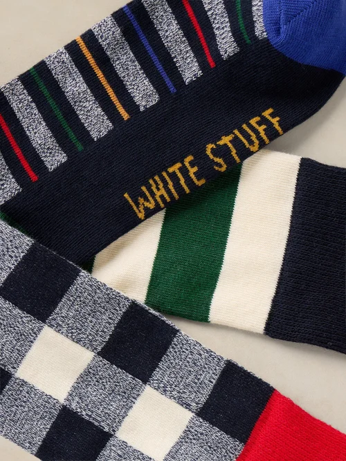 3er-Pack gemusterte Socken - Navy Multi - 44-46 Bild 2
