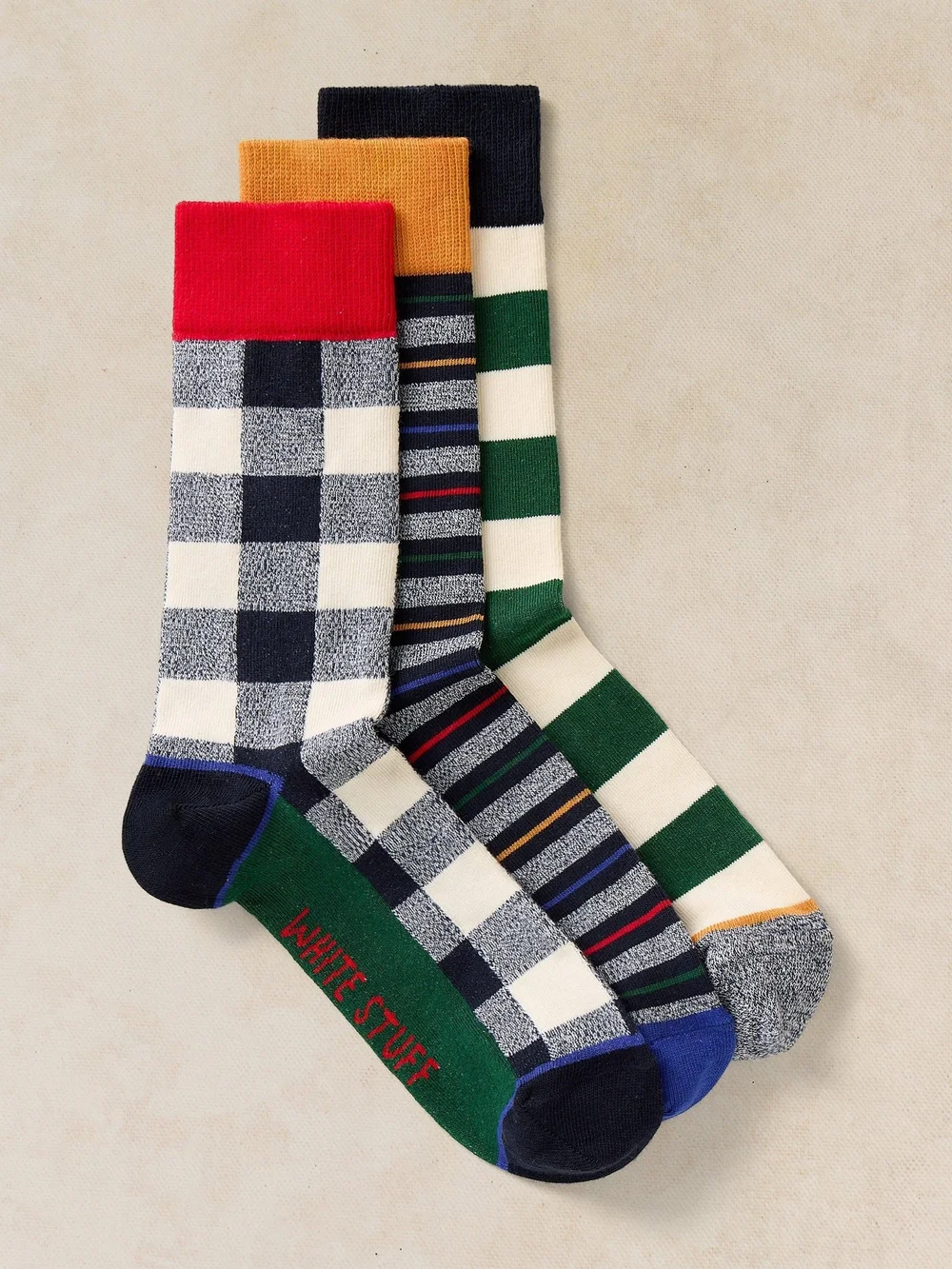 3er-Pack gemusterte Socken - Navy Multi - 44-46 Bild 1