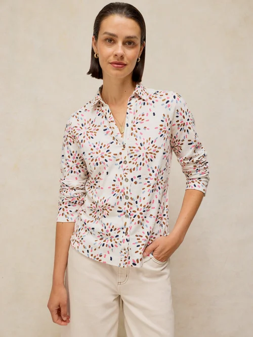 Jerseybluse Annie - White Pr - 46 Bild 3