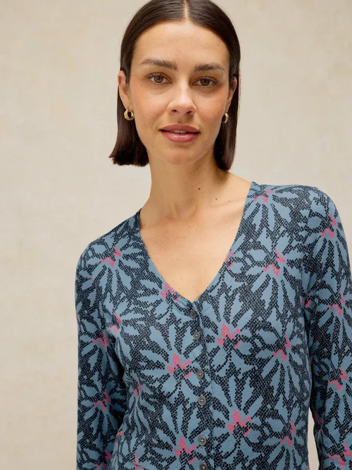 Kleid Reese mit Knopfleiste - Blue Pr - 52/R Bild 2
