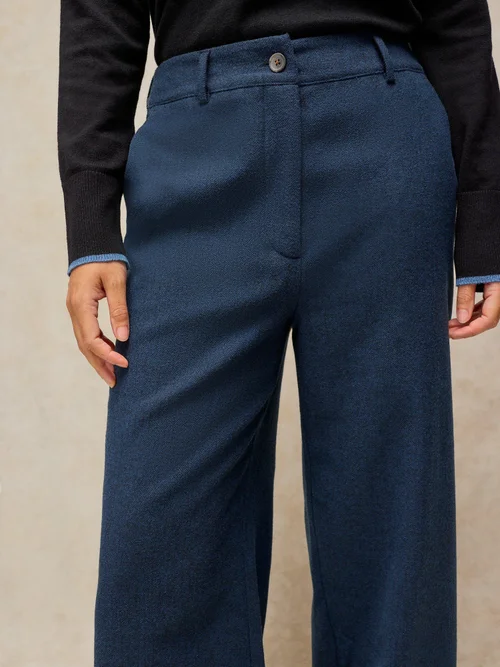 Tweed-Hose Belle mit weitem Bein - Navy Multi - 48/R Bild 3