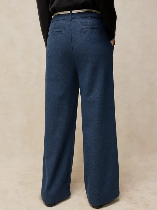 Tweed-Hose Belle mit weitem Bein - Navy Multi - 48/R Bild 4