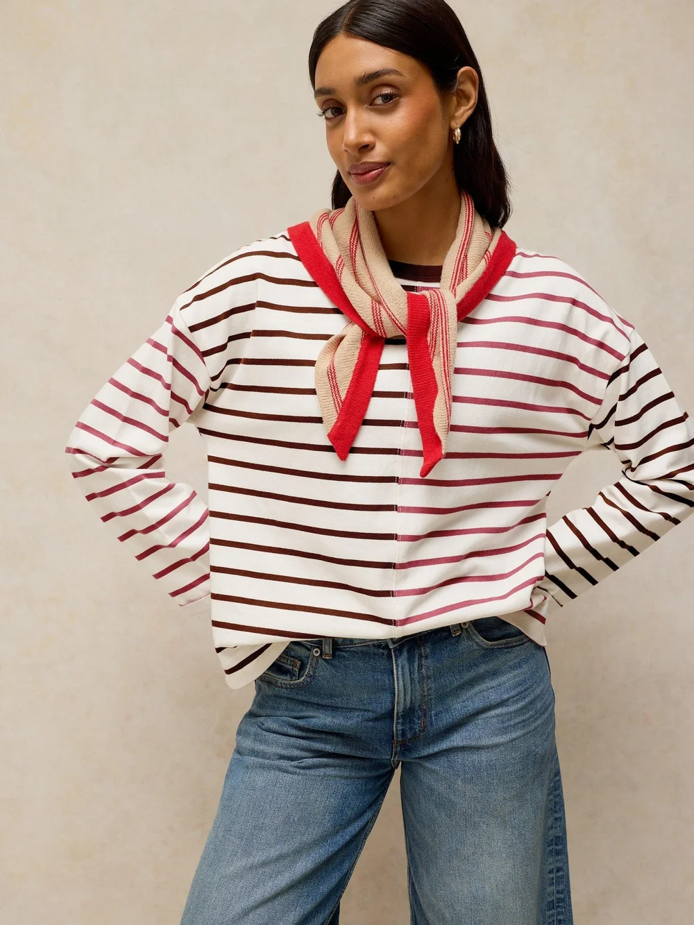 Gestreiftes Langarmshirt Kim - Ivory Mlt - 52 Bild 1