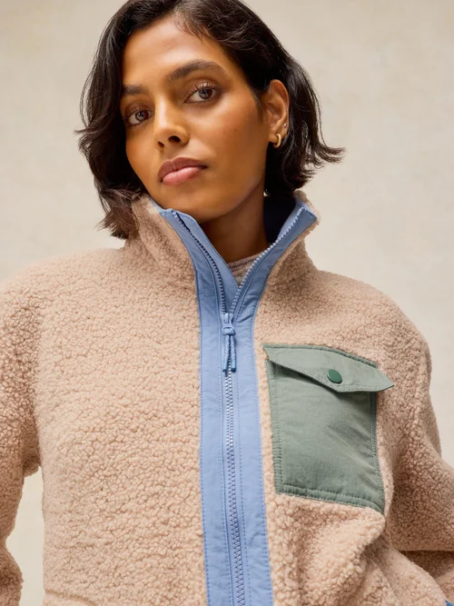 Reißverschlussjacke mit Teddyfell - Nat Mlt - S Bild 1