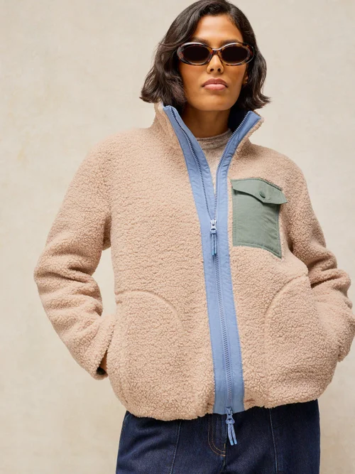 Reißverschlussjacke mit Teddyfell - Nat Mlt - S Bild 3